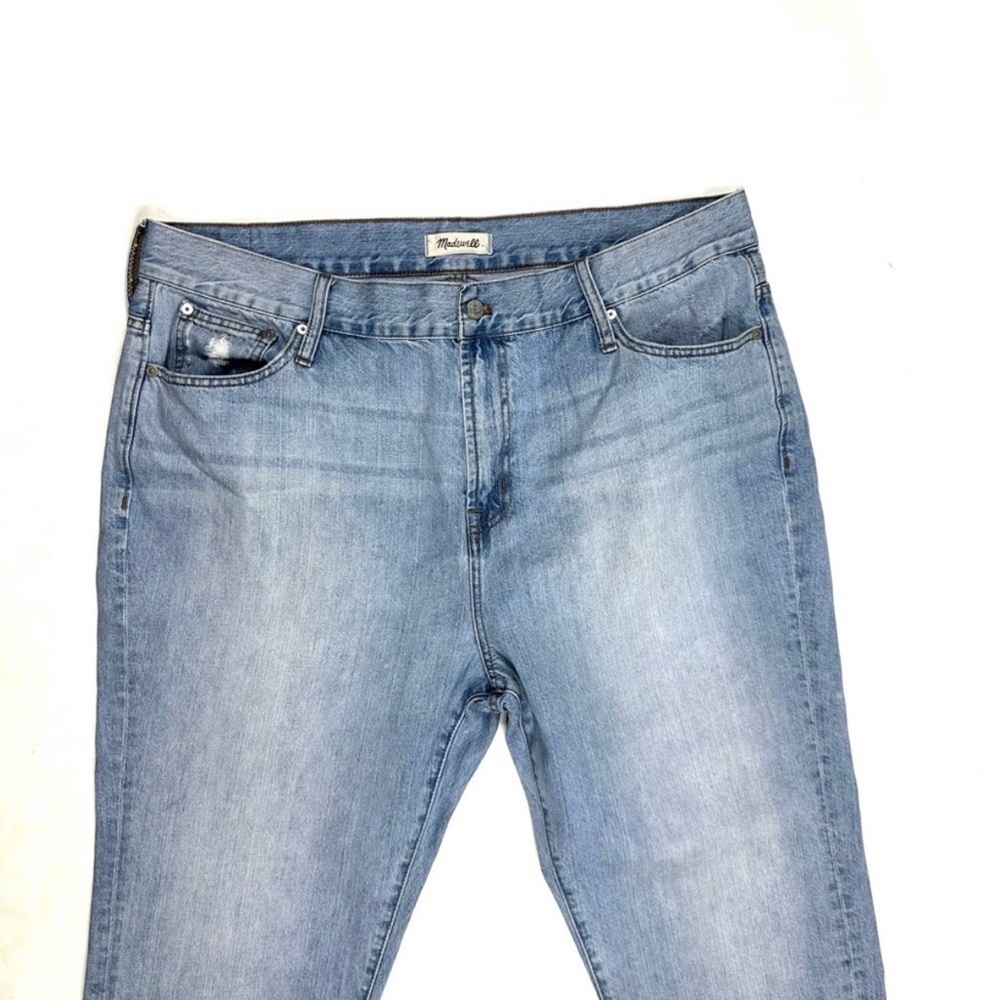 Madewell Perfect Vintage Jean light wash frayed hem ankle length crop sz 35 plus